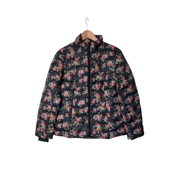 Cath Kidston London Floral Down Stowaway Hood Puffer Down Jacket S 1244 - Picture 2 of 7